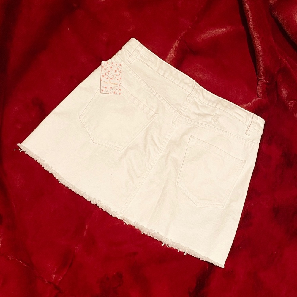 Free People white denim mini skirt - Picture 9 of 12
